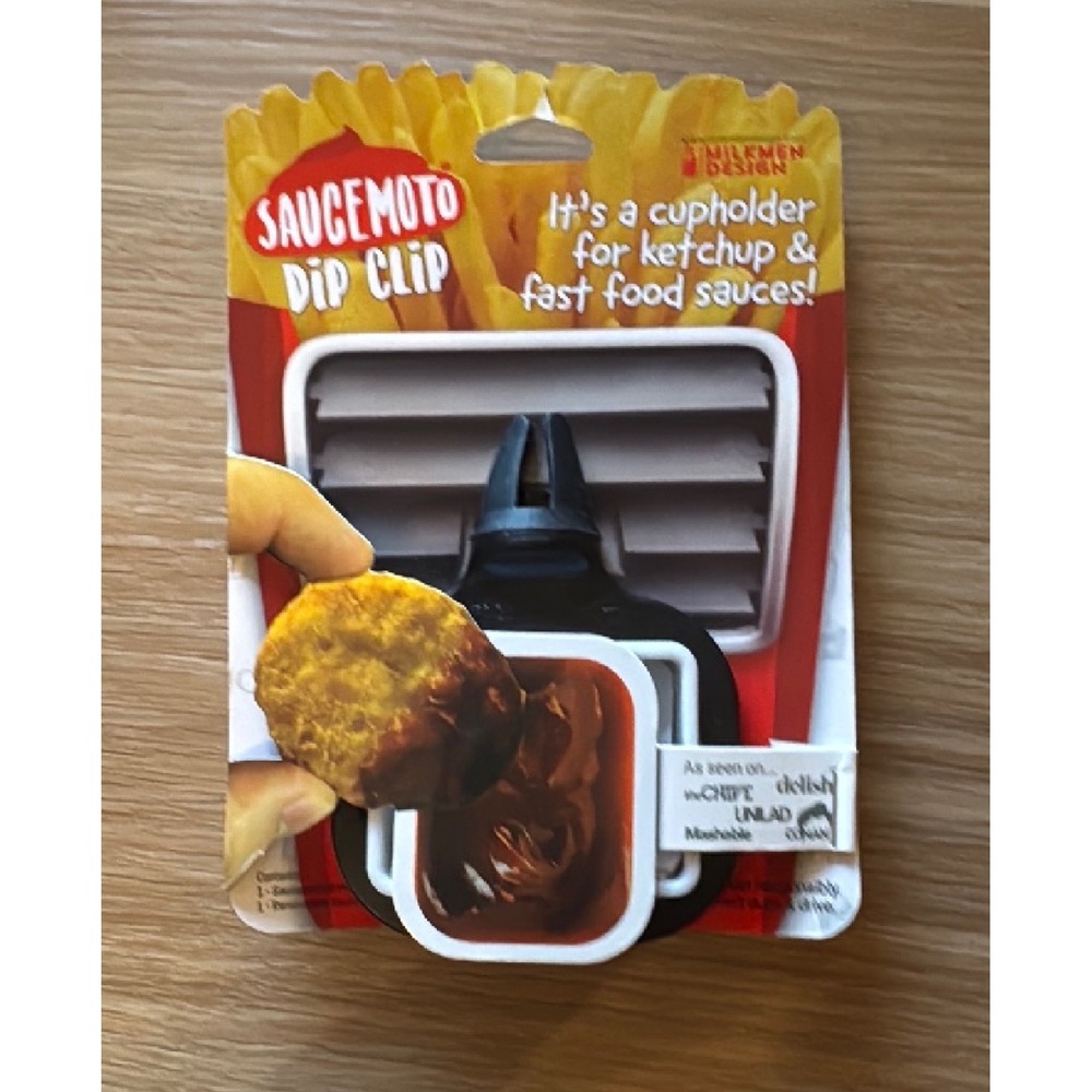 Saucemoto Dip Clip Car Vent Sauce Holder Milkmen Design Black New